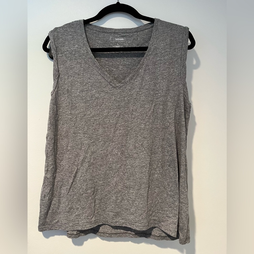 Sonoma tank gray marbled with white - size large